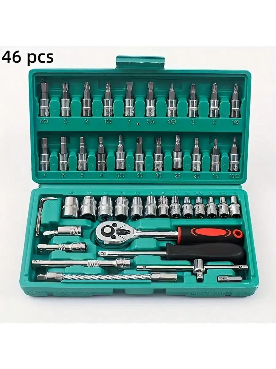 Home Improvement Kit - 46-częściowy zestaw kluczy nasadowych z grzechotką